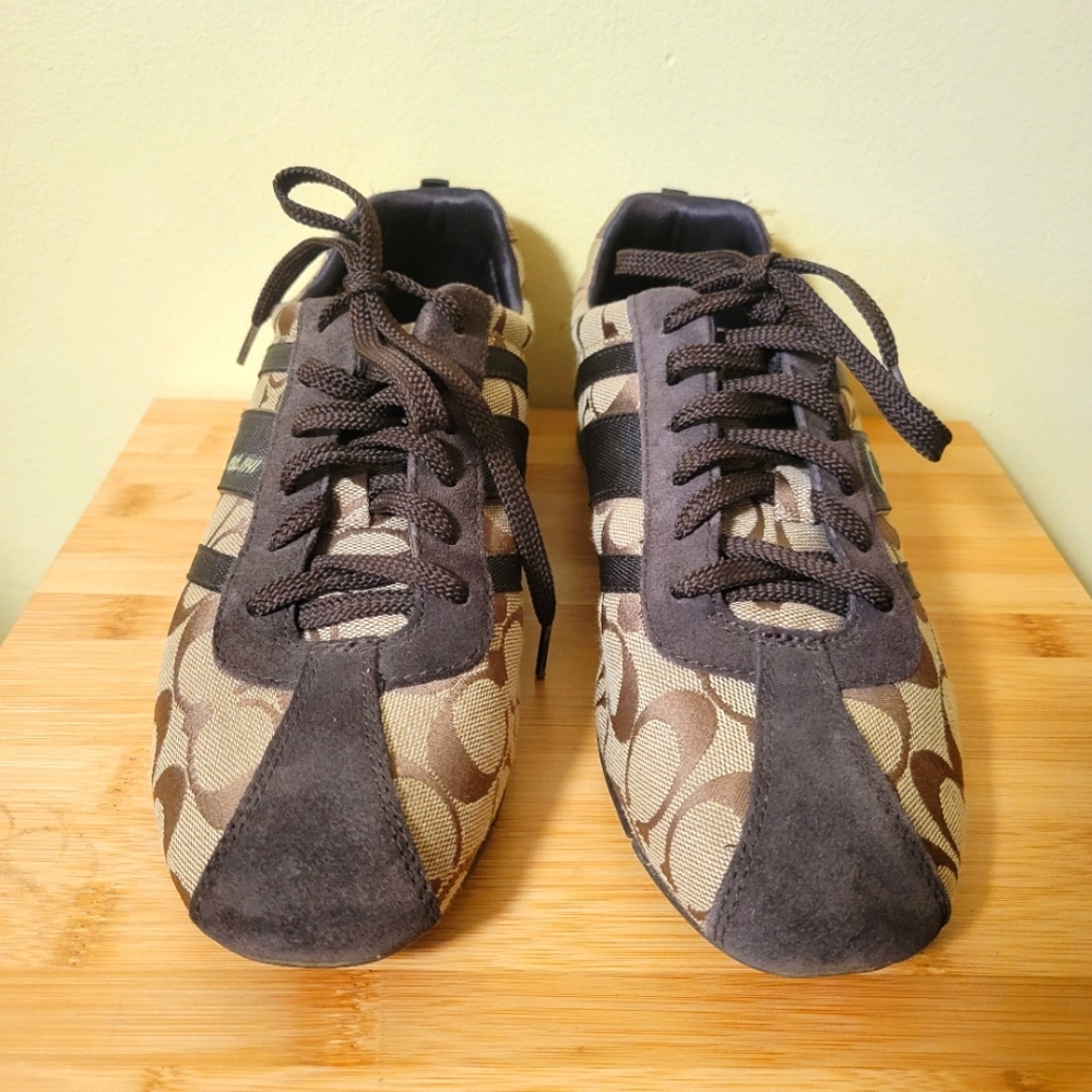 Coach Brown and Black Patterned Sneakers